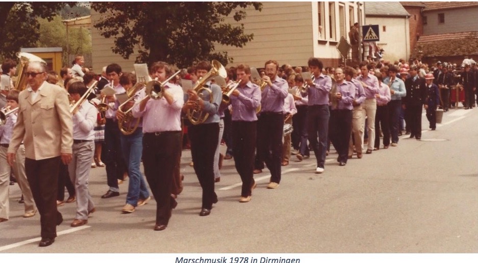 Marschmusik 1978 in Dirmingen